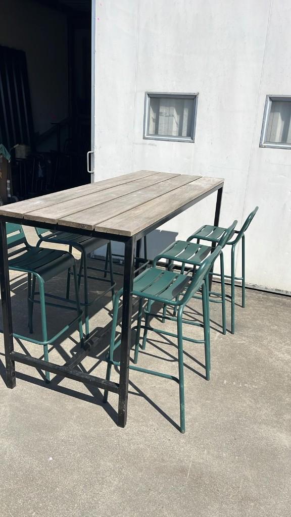 2 horeca sets restaurant terras sta tafel outdoor en krukken, Ophalen, Zo goed als nieuw