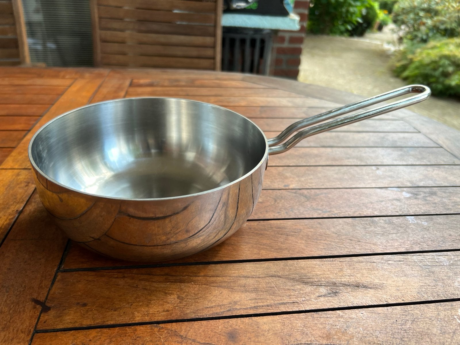 t.k.Atag naadloze RVS sauspan 18cm INDUCTIE, Ophalen, Zo goed als nieuw, Rvs