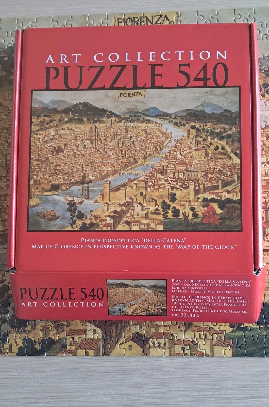 Puzzel oude kaart van Flirence - 500 stukjes, Ophalen of Verzenden, 500 t/m 1500 stukjes, Gebruikt, Legpuzzel
