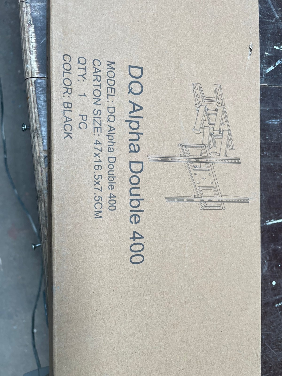 DQ Alpha Double 400 TV Beugel Zwart, Ophalen, Nieuw