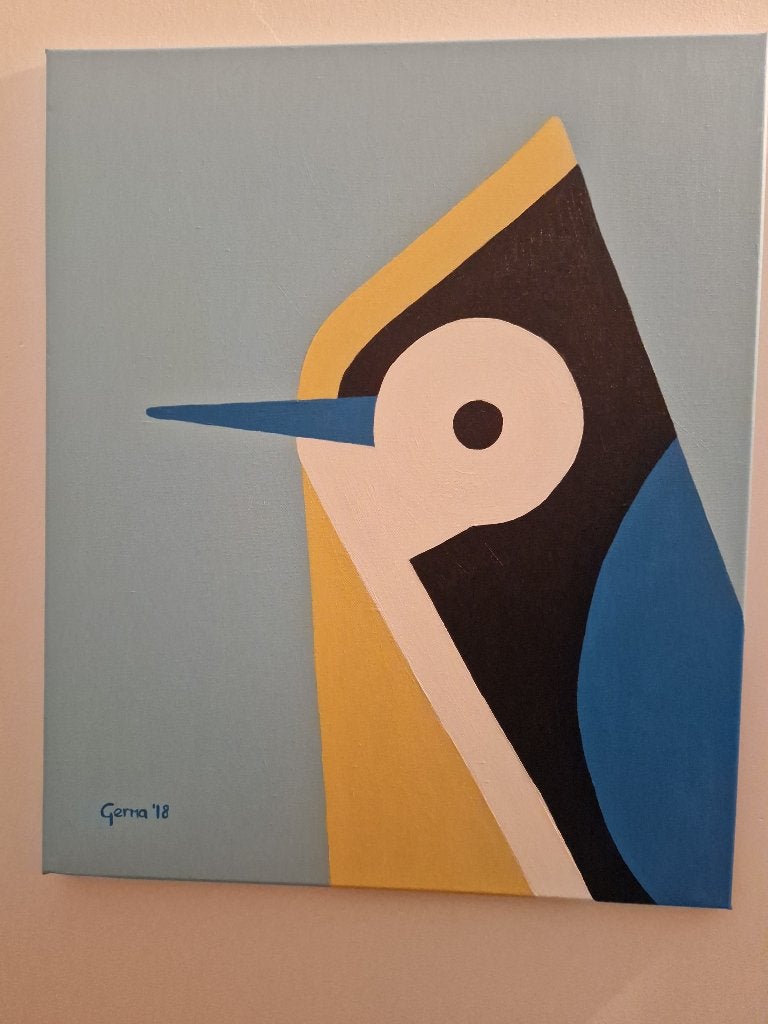 Abstract schilderij, zelf geschilderd, Ophalen
