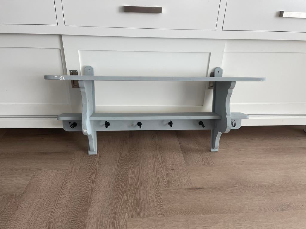 Grijze wandplank met haken, Ophalen, Gebruikt