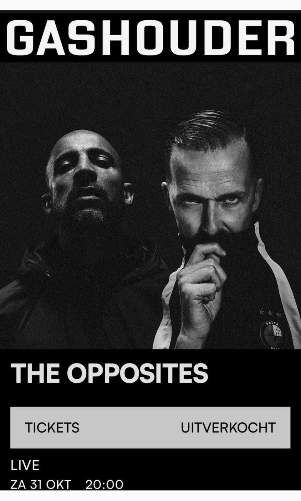 The Opposites | zaterdag 31 okt 2026 | Gashouder Amsterdam, Tickets en Kaartjes, Drie personen of meer, Oktober