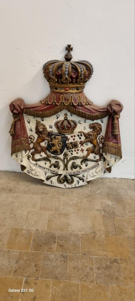 Groot gietijzeren wapenschild/blazoen, ca. 100 cm, Ophalen