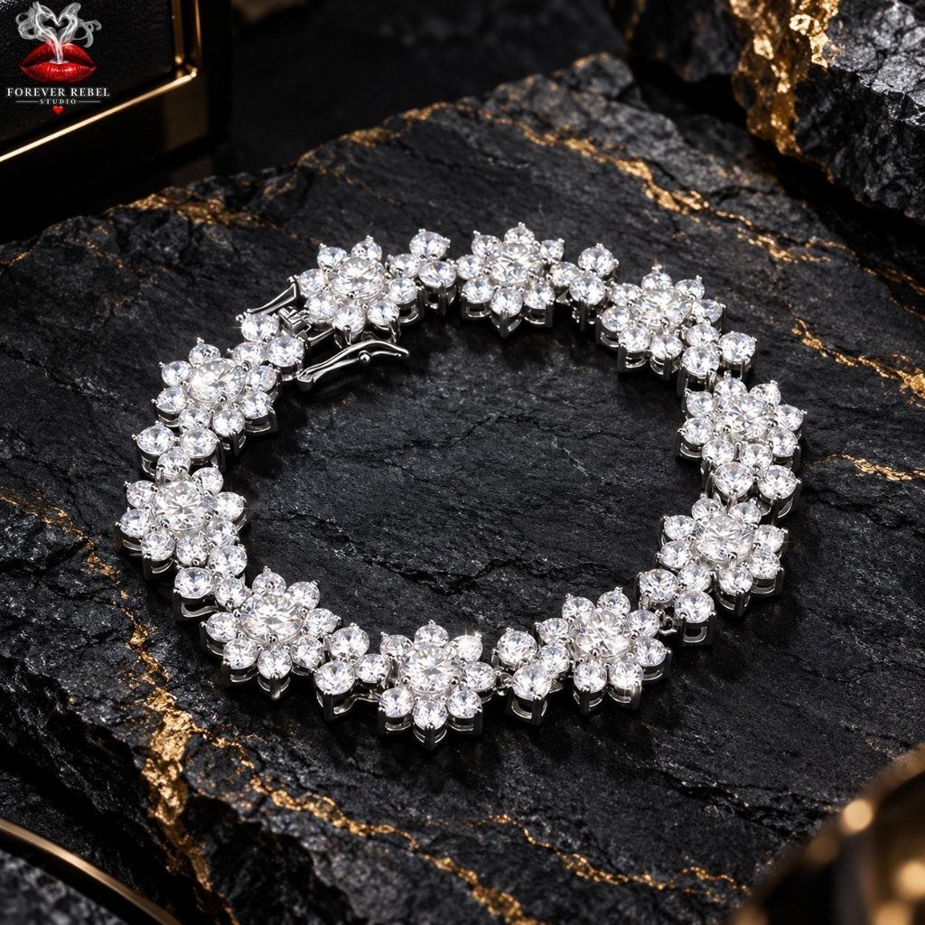 Moonflower - 925 Zilver met VVS moissanite, Verzenden, Foreverrebelstudio@pm.me, Met edelsteen, Zilver