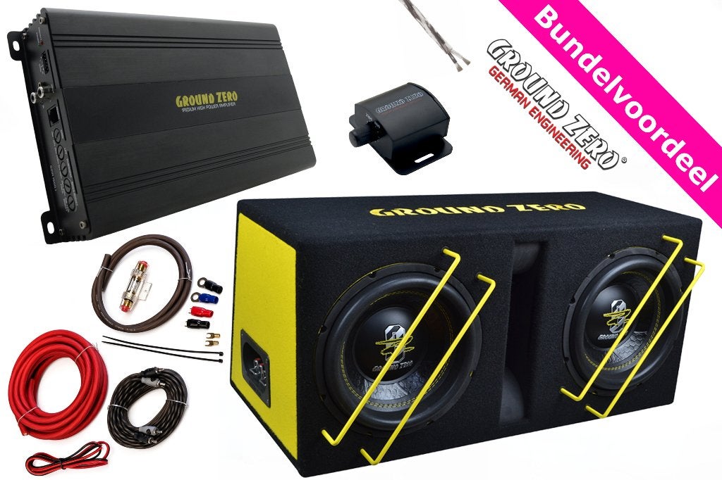 Ground Zero 2.10SPL + Monoblock & Kabels **Zware Bass Set**, ., Nieuw, Ophalen of Verzenden, .