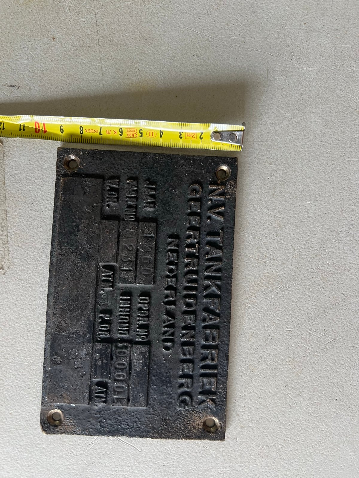 Antiek Bronzen Plaat NV Tankfabriek Geertruidenberg 1900, Ophalen of Verzenden, Brons