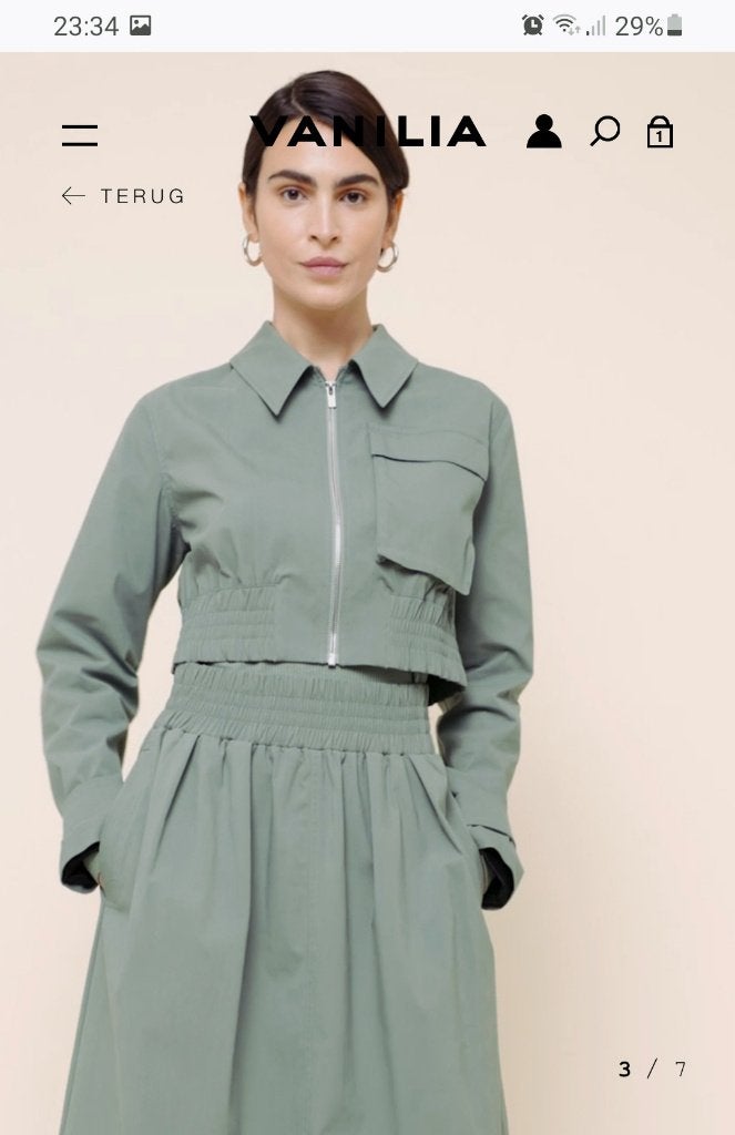 Vanilia rok (set met jasje en top) groen grijs, nieuw, 42, Kleding | Dames, Verzenden, Vanilia, Maat 42/44 (L), Nieuw