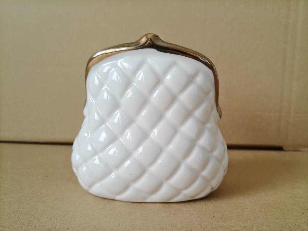 Curiosa porseleinen vaas vaasje beeld retro portemonnee10cm, Ophalen of Verzenden