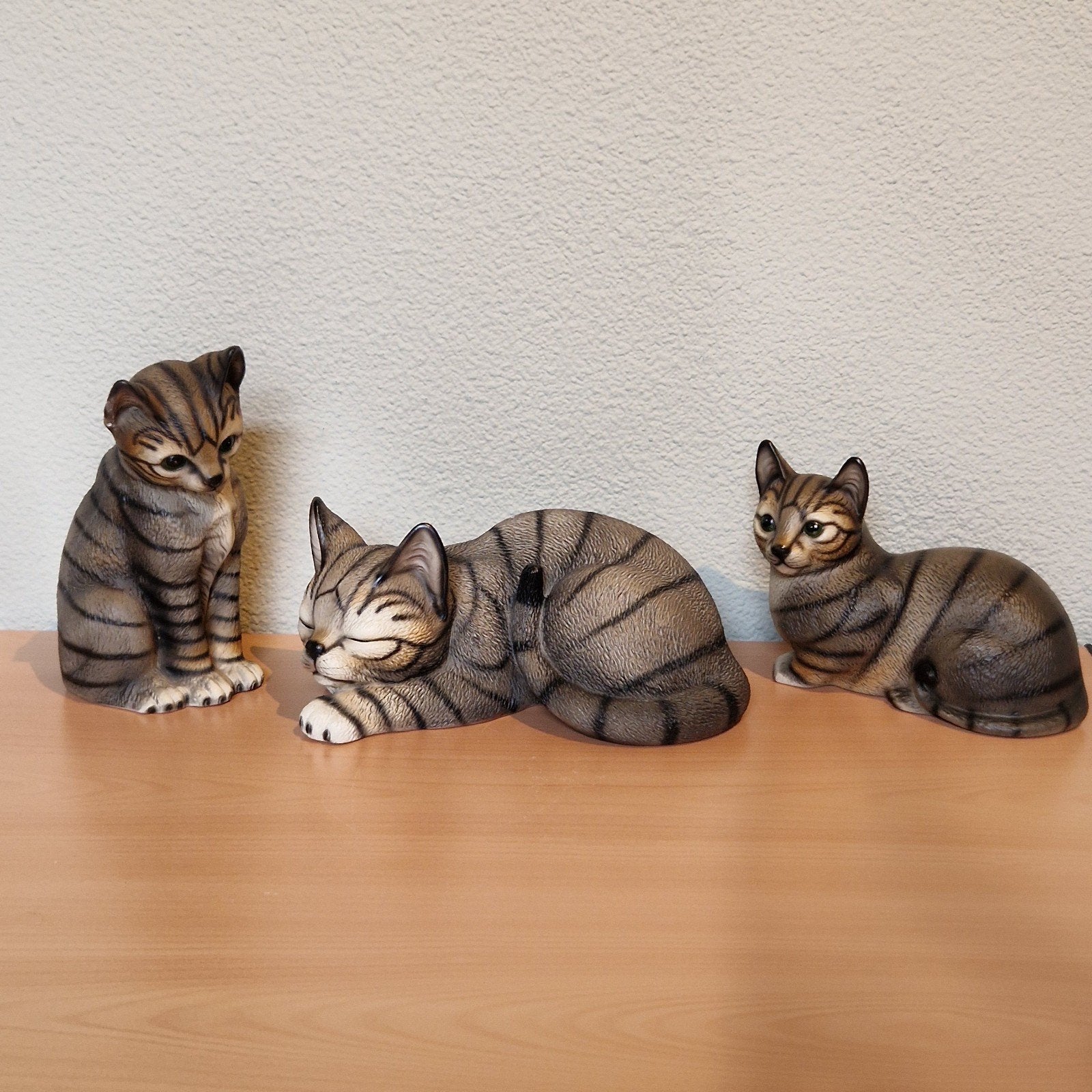 3 schattige kattenbeeldjes Harvey Knox, Ophalen of Verzenden, Gebruikt, Dier