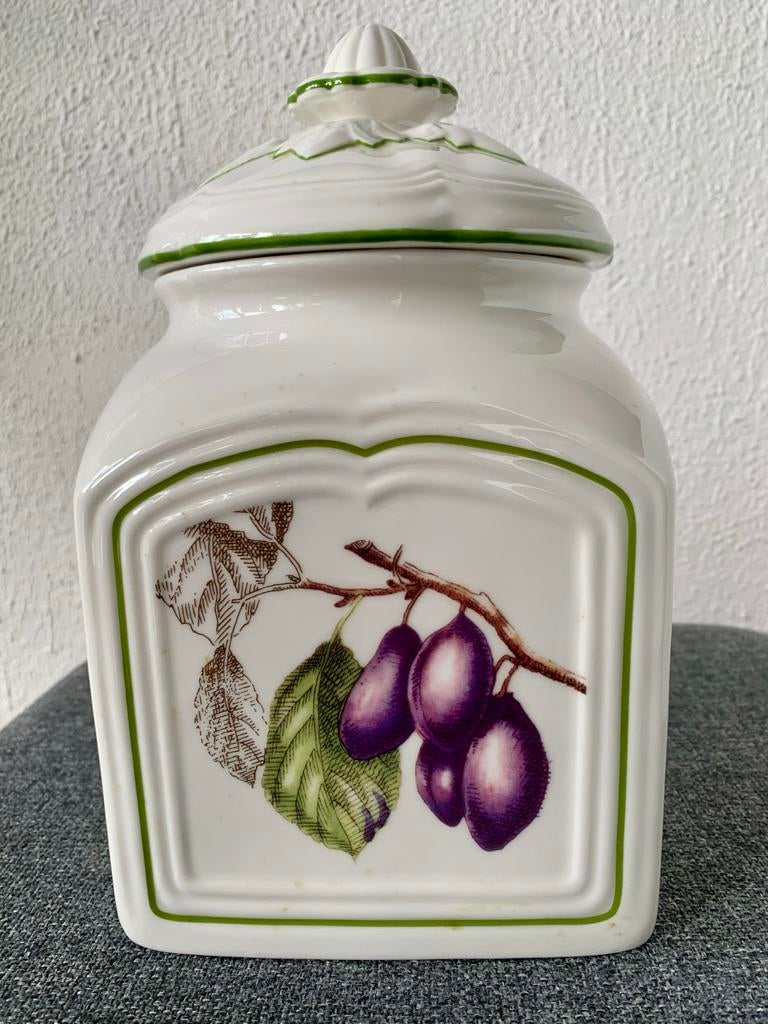 Villeroy & Boch koekjespot/voorraadpot met pruimenmotief, Huis en Inrichting, Keuken | Servies, Overige typen, Ophalen of Verzenden