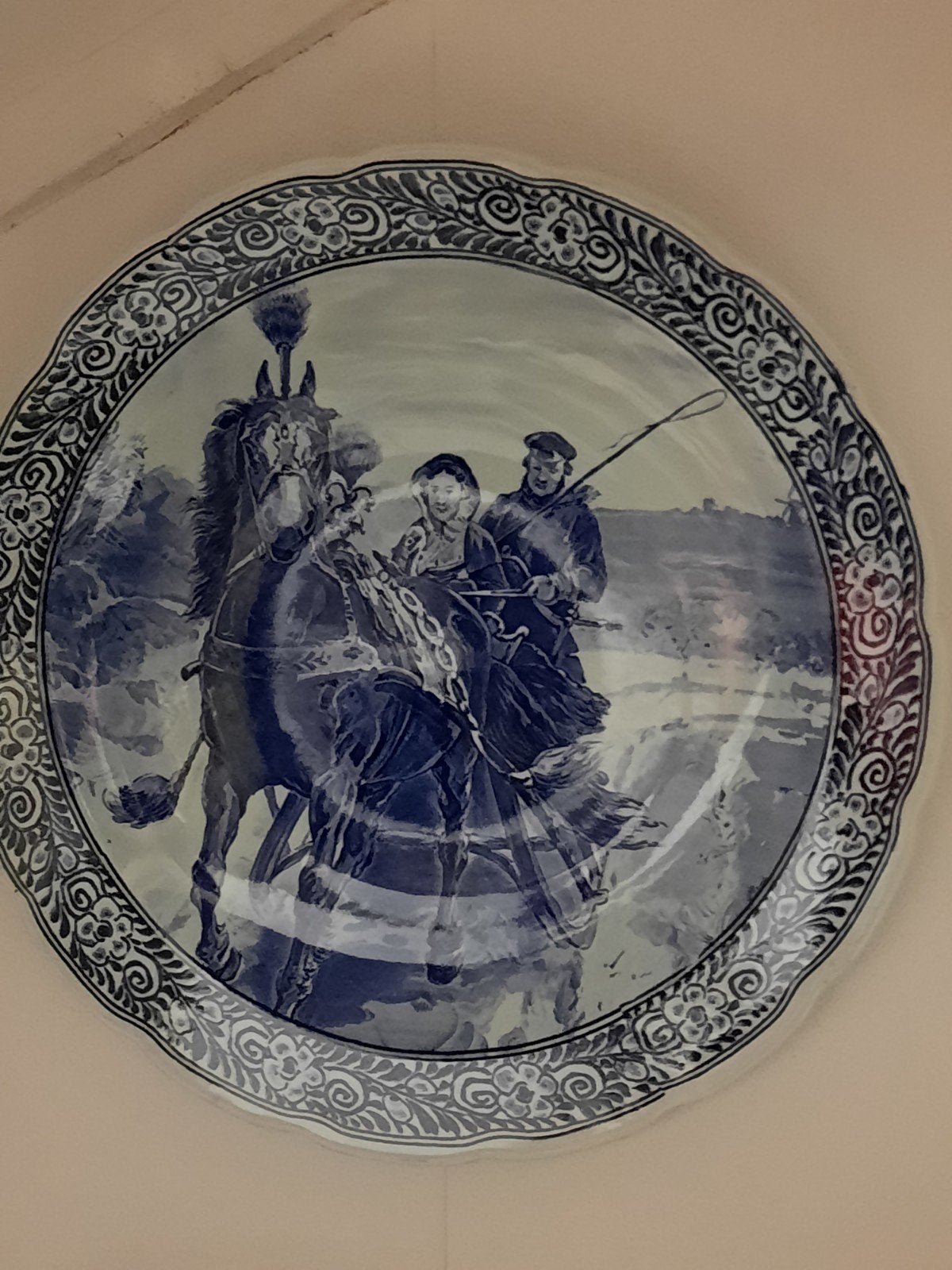 Grote Antiek Delfts Blauw Wandbord - Royal Sphinx Maastricht, Antiek en Kunst, Ophalen of Verzenden