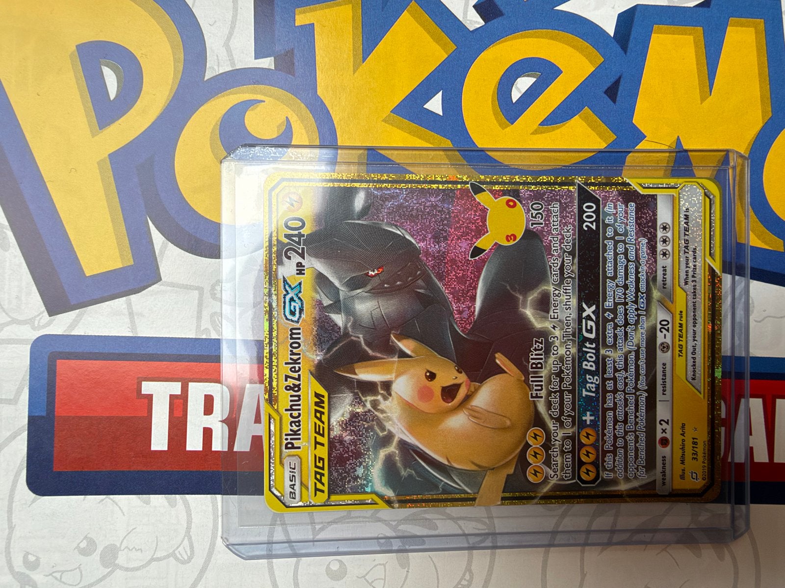 Pikachu & Zekrom GX Pokémon Kaart Celebrations, Ophalen of Verzenden, Nieuw, Losse kaart