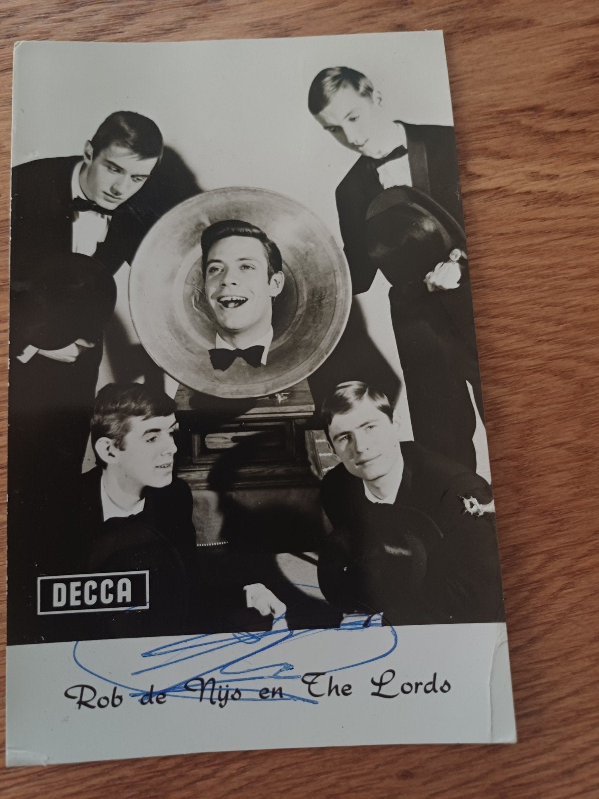 Rob de Nijs en The Lords gesigneerde foto, 1960 tot 1980, Gebruikt, Foto, Ophalen of Verzenden