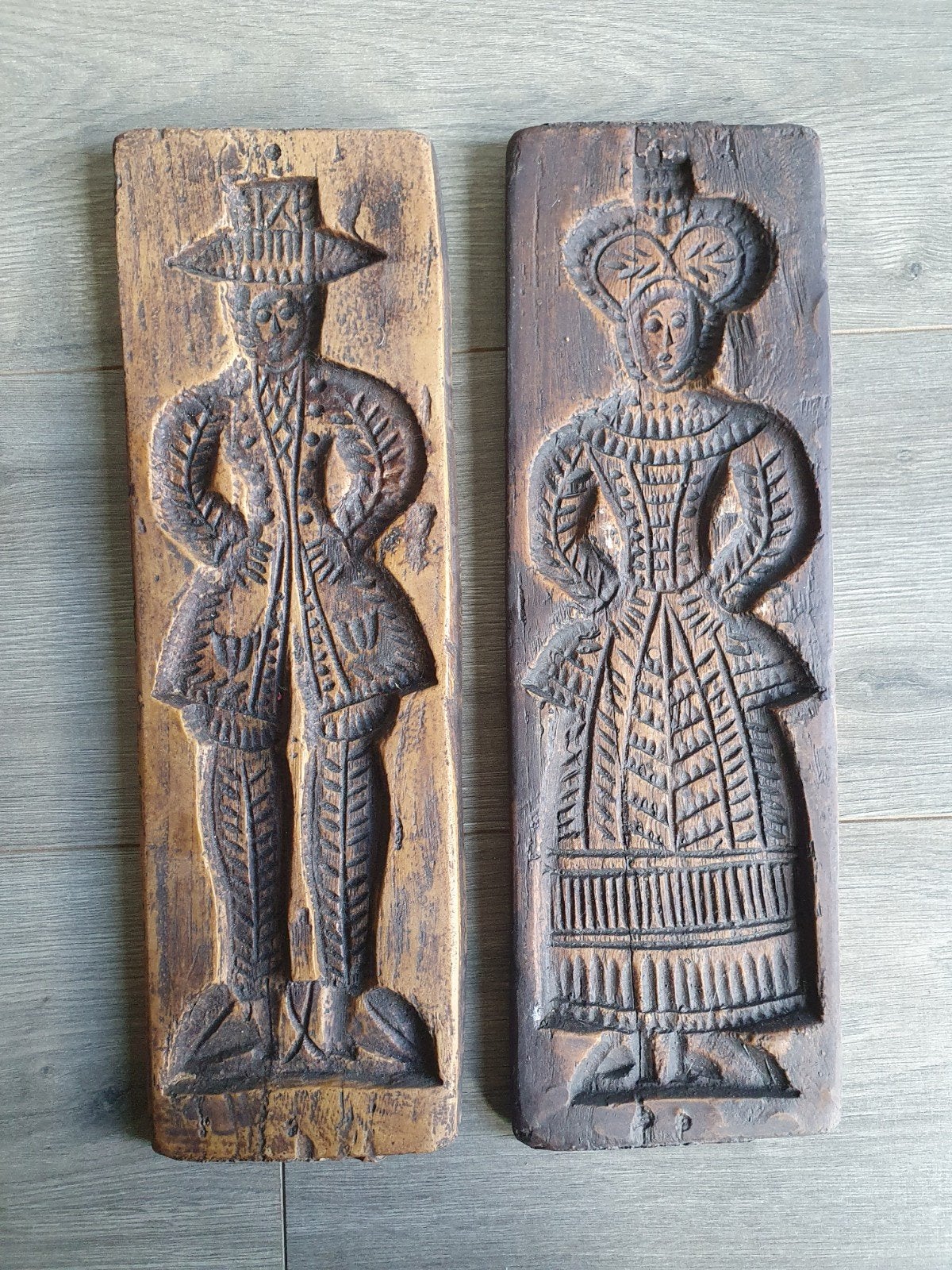 Antieke koekplanken speculaasplanken man en vrouw, Antiek en Kunst, Antiek | Keukenbenodigdheden, Ophalen of Verzenden