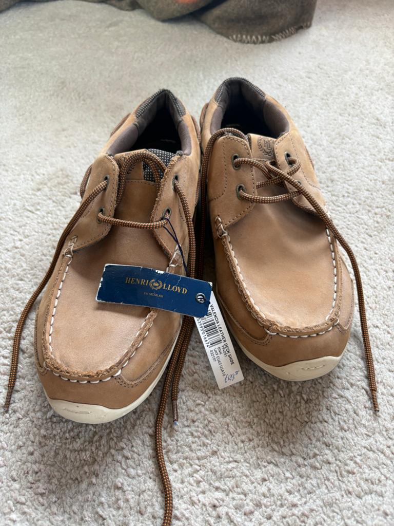 Nieuwe Henri Lloyd Valencia leren deckschoenen maat 43, Ophalen of Verzenden, Nieuw, Bruin, Overige typen