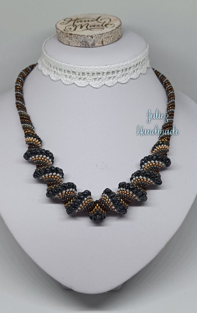Mooie ketting Cellini spiral Miyuki kralen Juliez Handmade, Overige materialen, Verstelbaar, Overige kleuren, Nieuw