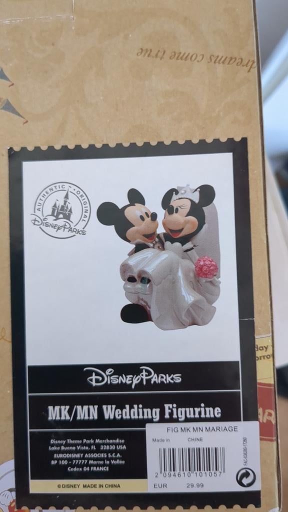 Disney Parks Mickey & Minnie Bruiloftsbeeldje, Verzamelen, Disney, Ophalen