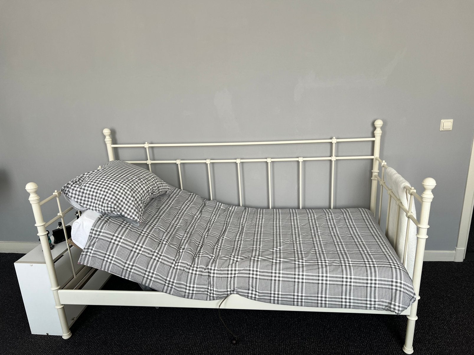 Eenpersoonsbed, Huis en Inrichting, Slaapkamer | Bedden, Ophalen, 90 cm, Eenpersoons, Wit