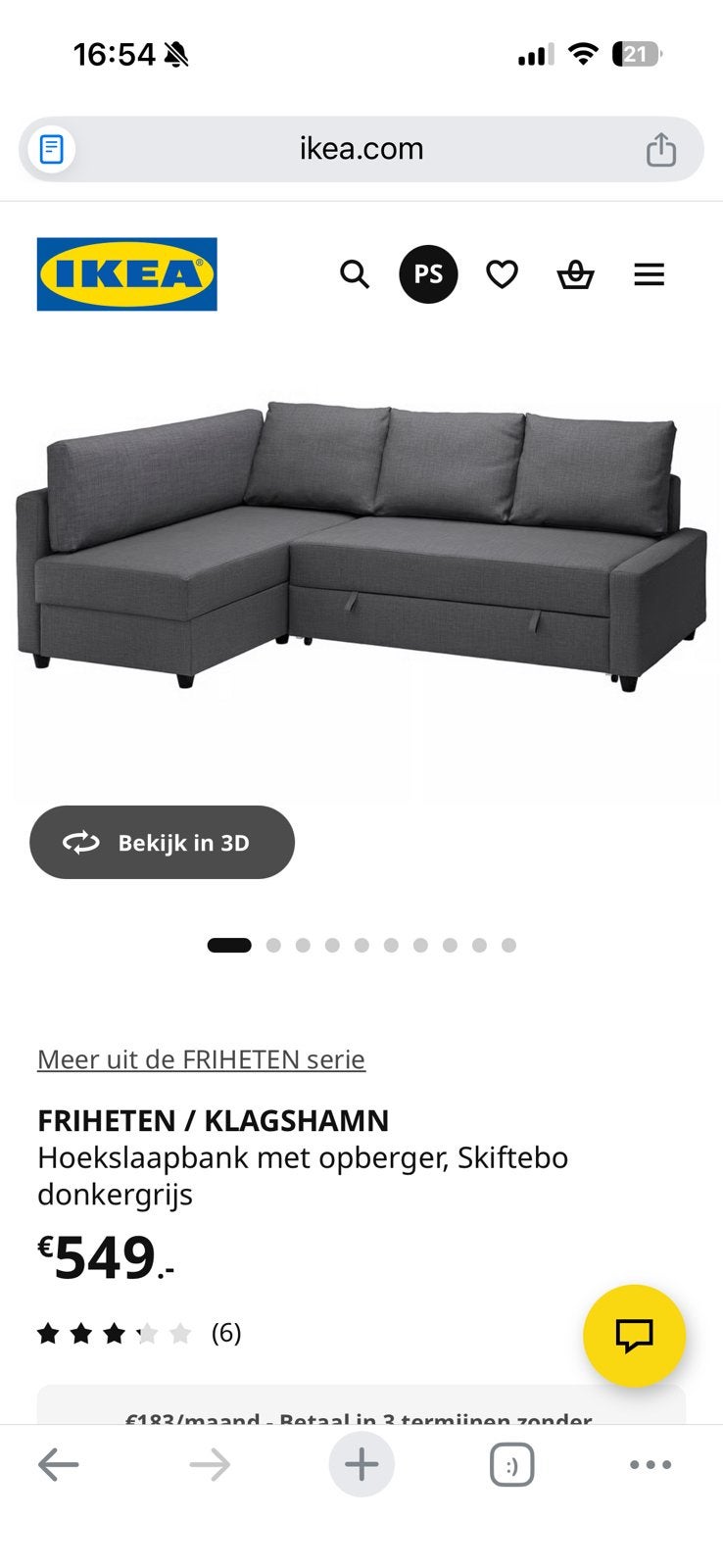 Slaapbank, Huis en Inrichting, Slaapkamer | Slaapbanken, Ophalen, Zo goed als nieuw, Tweepersoons