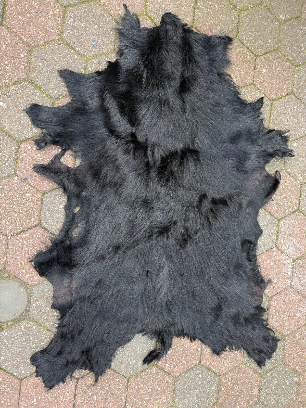 Zwarte Dierenhuid - 130 x 100 cm, Ophalen of Verzenden, Landelijk, Natuurlijk materiaal, Gebruikt