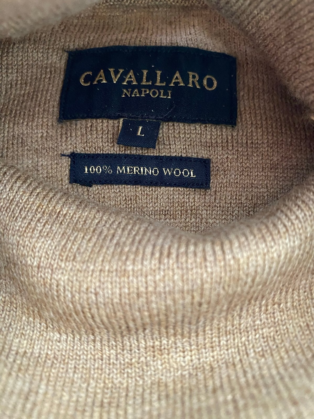 Cavallaro Napoli coltrui 100% Merino Wol Maat L, Ophalen of Verzenden, Zo goed als nieuw, Maat 52/54 (L), Beige