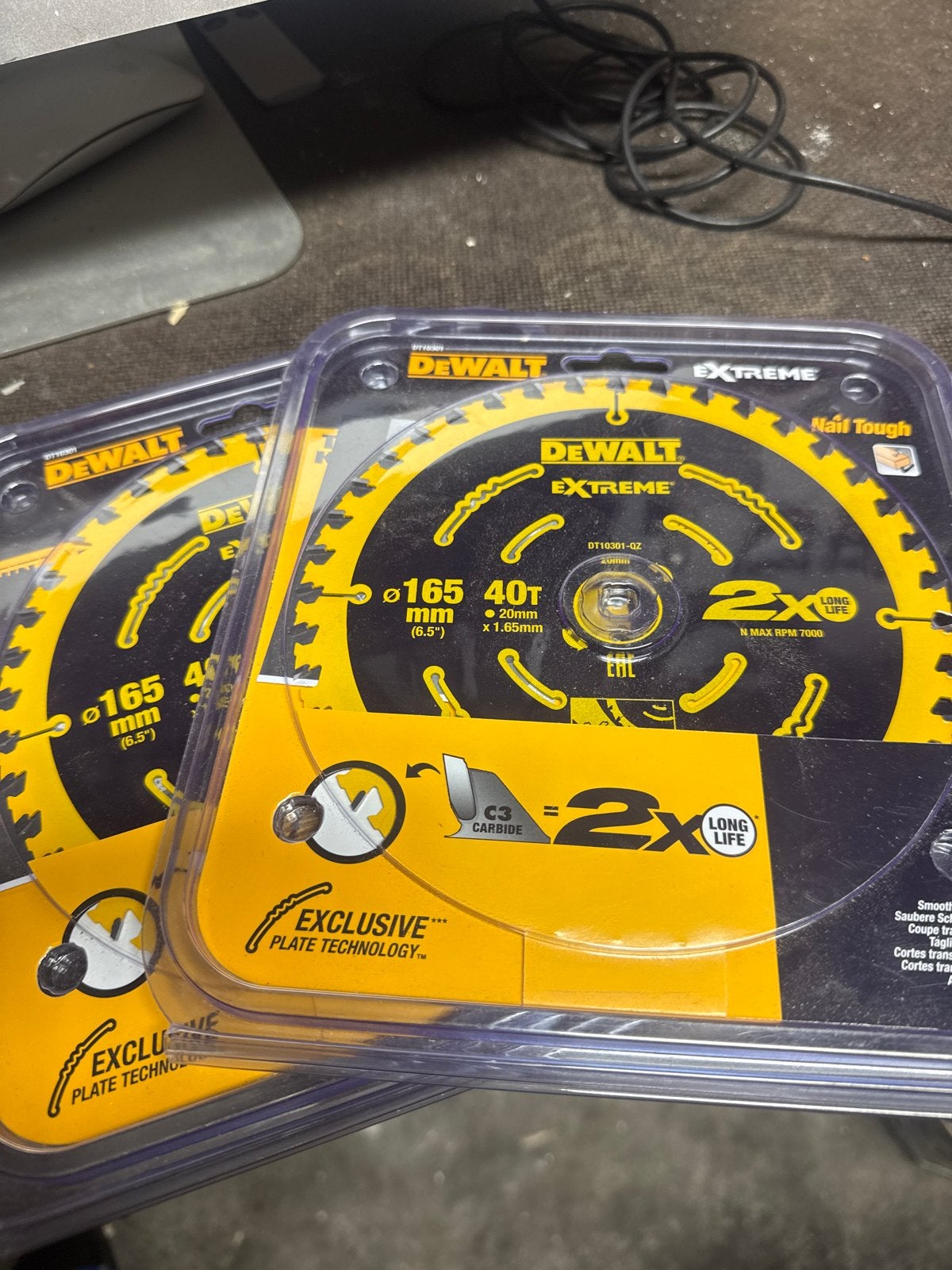 2 Nieuwe DeWalt Extreme Zaagbladen Ø165mm 40T, Ophalen of Verzenden, Nieuw