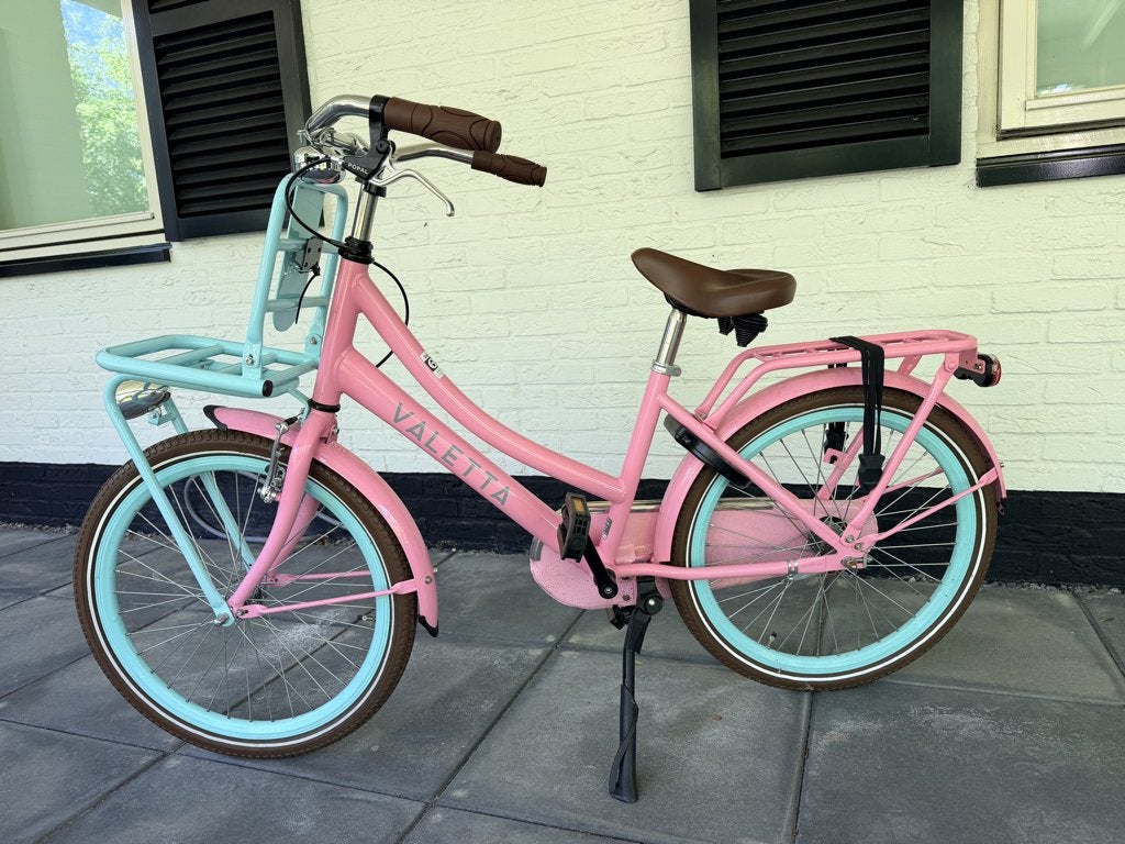 Meisjesfiets 22 inch Popal Valetta Roze/mint groen, Fietsen en Brommers, Ophalen, Terugtraprem, 22 inch, Gebruikt