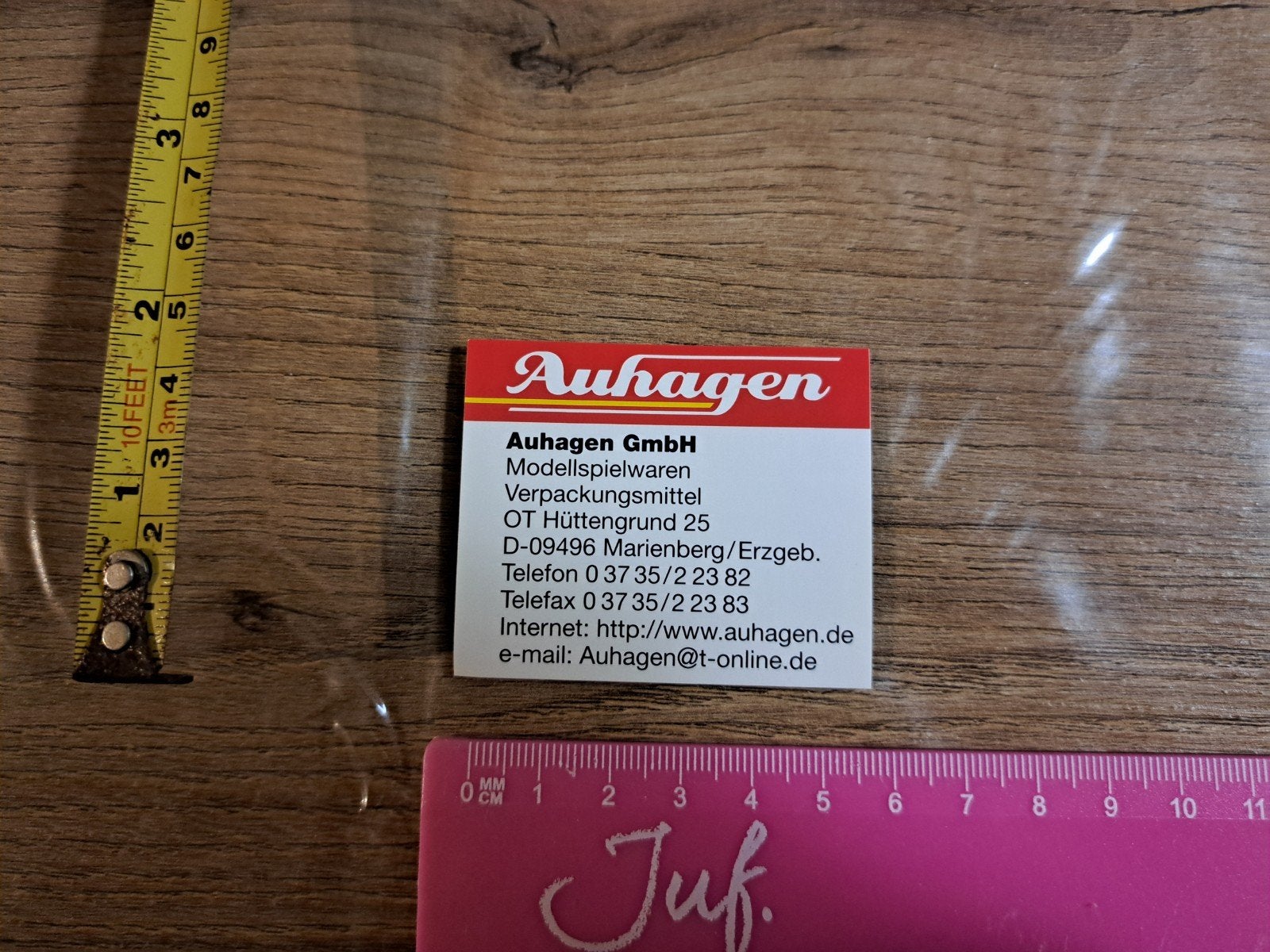 Sticker Auhagen Modellspielwaren adres contactgegevens, Verzamelen, Ophalen of Verzenden, Zo goed als nieuw, Bedrijf of Vereniging