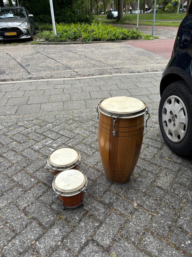 Djembe en Bongo set - Afrikaanse percussie instrumenten, Muziek en Instrumenten, Ophalen, Gebruikt, Trommel