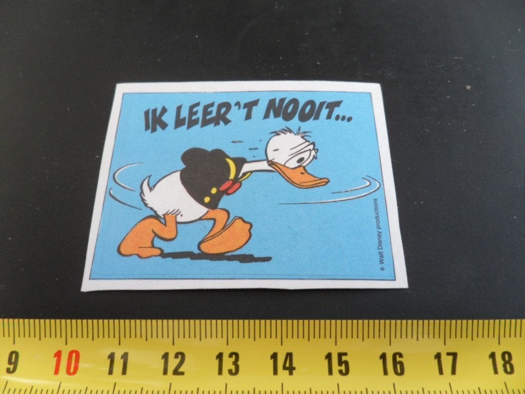 sticker strip disney donald duck - ik leer 't nooit *, Ophalen of Verzenden, Zo goed als nieuw