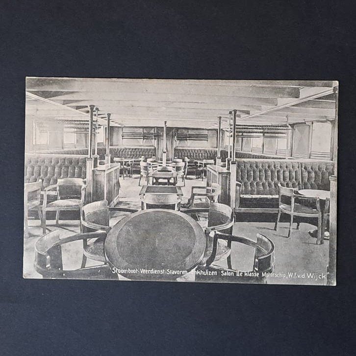 Stavoren Friesland Stoomboot Veerdienst Salon 2e Klasse 1920, Verzamelen, Ophalen of Verzenden, Voor 1920, Ongelopen, Friesland