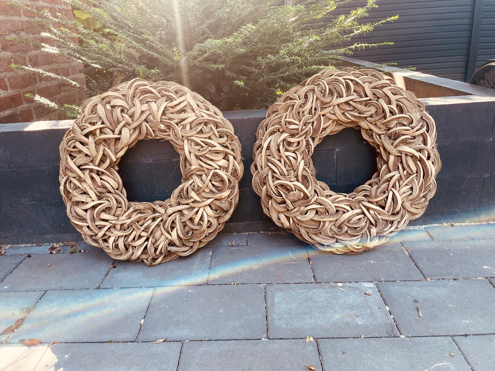 2 Kransen van Natuurlijk mat. -Hoffz stijl -  60 cm Diameter, Huis en Inrichting, Woonaccessoires | Kransen, Ophalen, Gebruikt