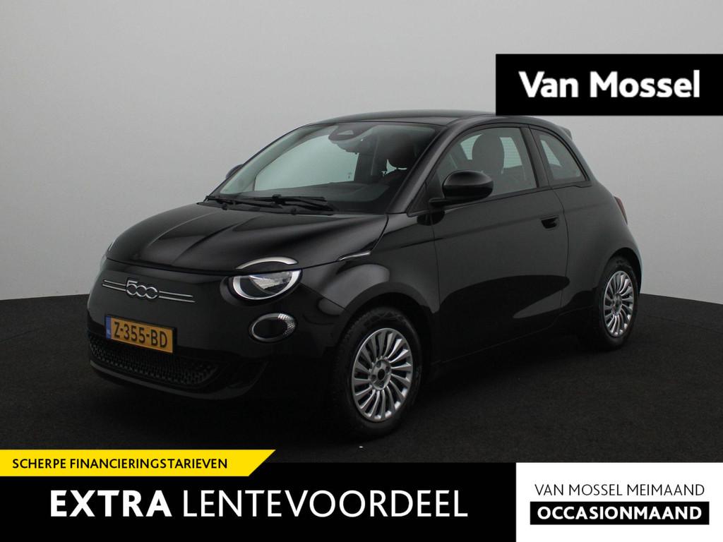Fiat 500e 42 kWh | Lederen bekleding |, Auto's, Stof, 4 stoelen, Zwart, Origineel Nederlands
