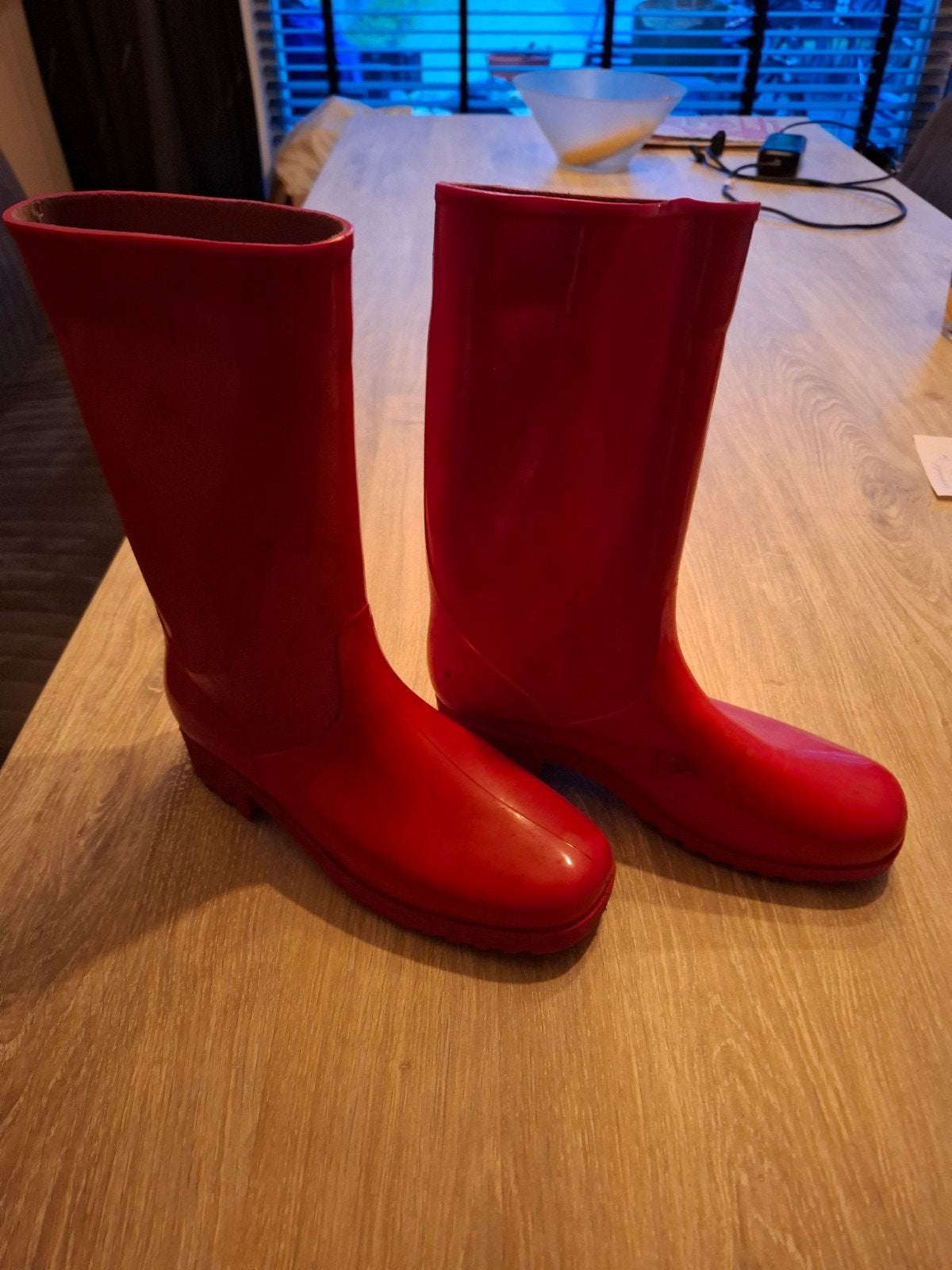 Rode regenlaarzen maat 39, Ophalen of Verzenden, Gedragen, Rood, Regenlaarzen
