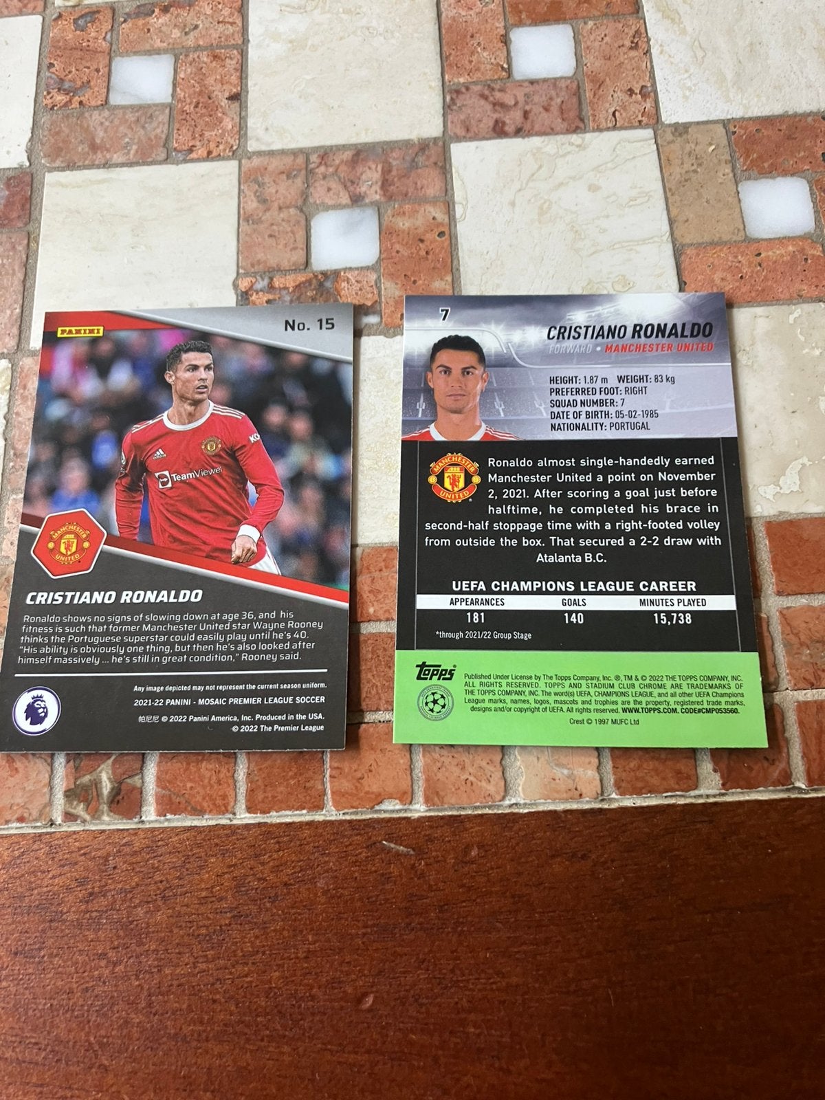 Cristiano ronaldo panini man u 2x, Ophalen of Verzenden, Zo goed als nieuw, Buitenlandse clubs, Poster, Plaatje of Sticker