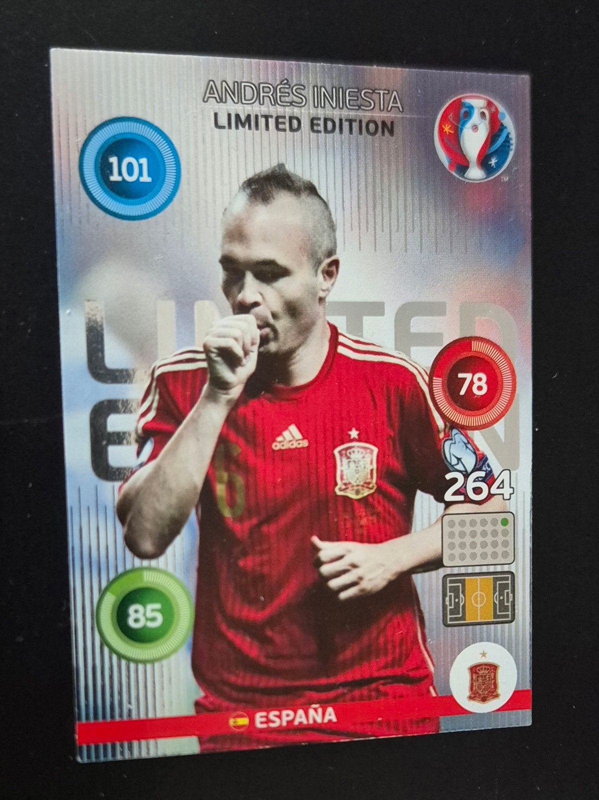 Panini Adrenalyn XL - Euro 2016 Limited Edition - Iniesta, Ophalen of Verzenden, Zo goed als nieuw, Plaatje