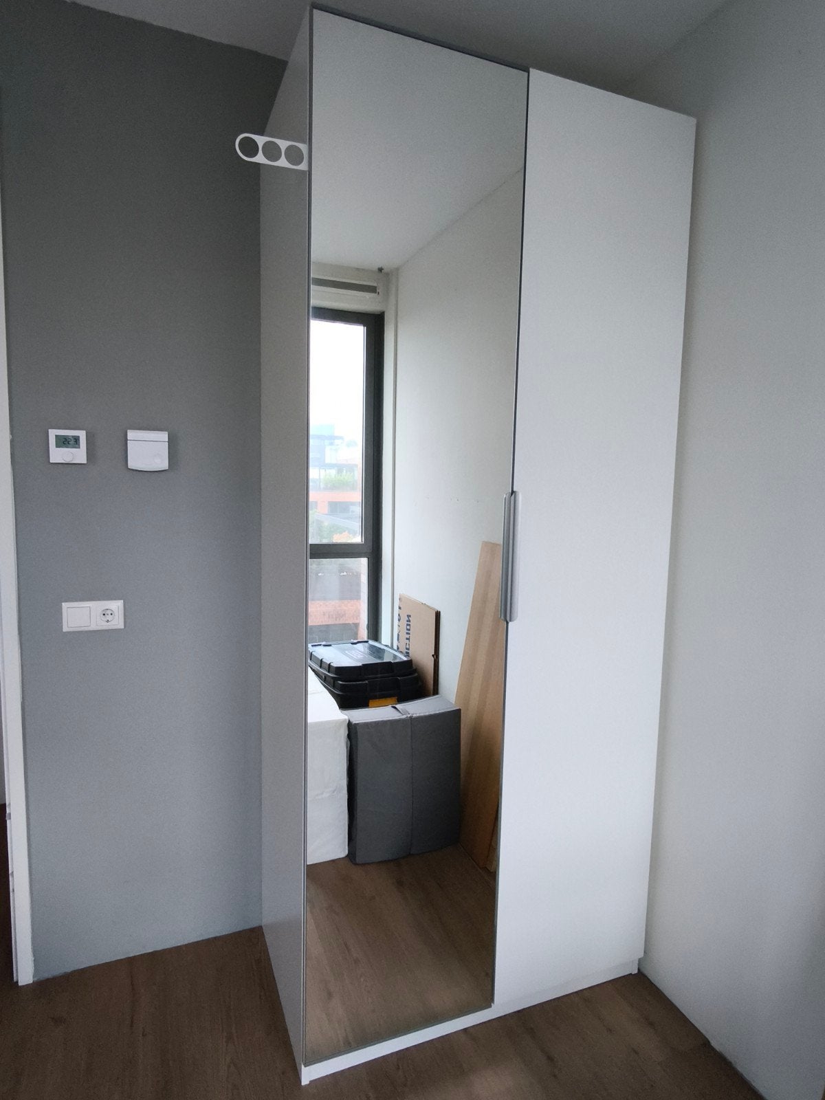 Ikea Pax kast 100x58x238 cm met lades en spiegeldeur, Ophalen, 200 cm of meer, Overige houtsoorten, 50 tot 100 cm