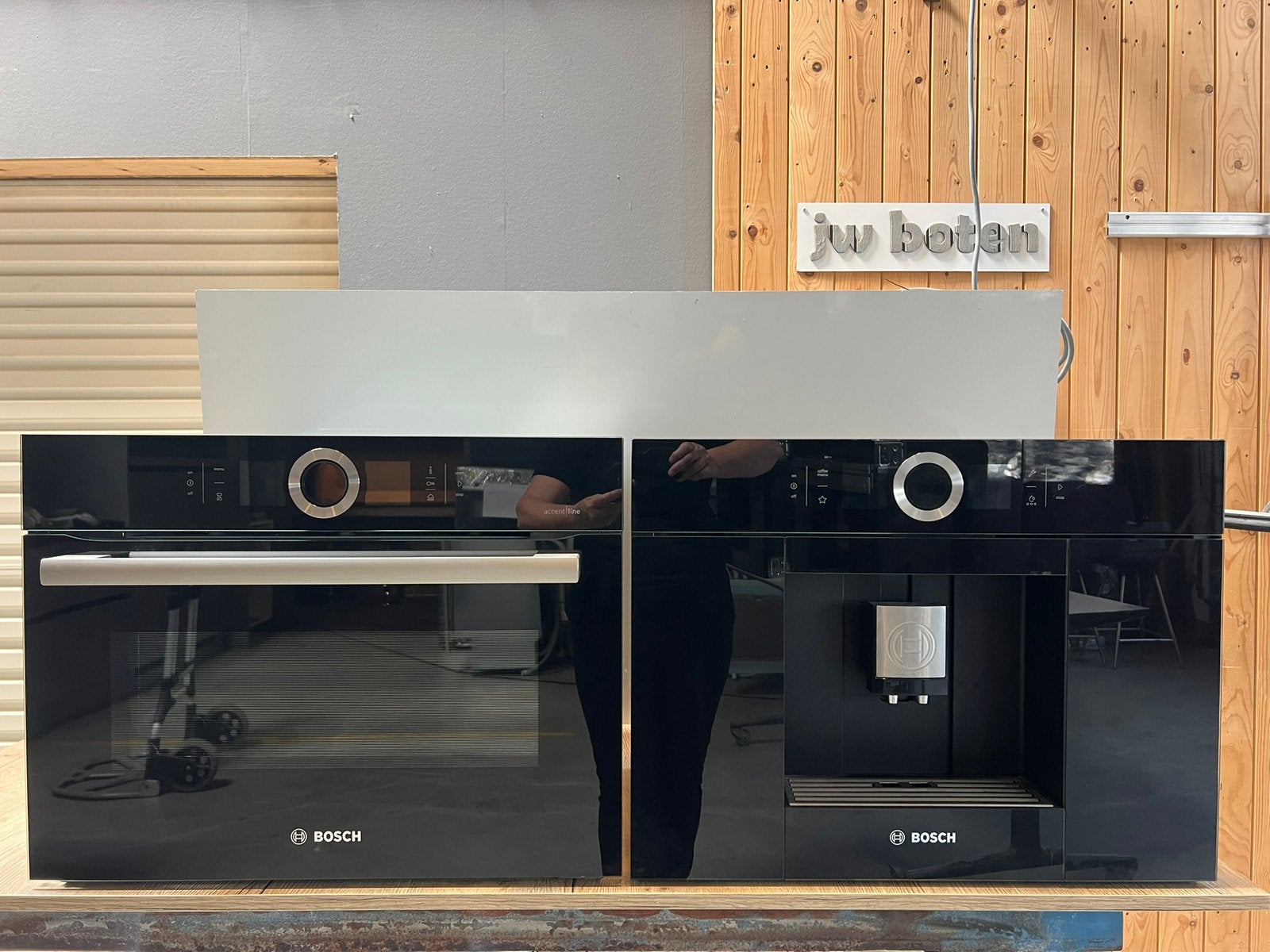 Set Bosch blackline combi oven magnetron en koffie machine., Ophalen, Zo goed als nieuw