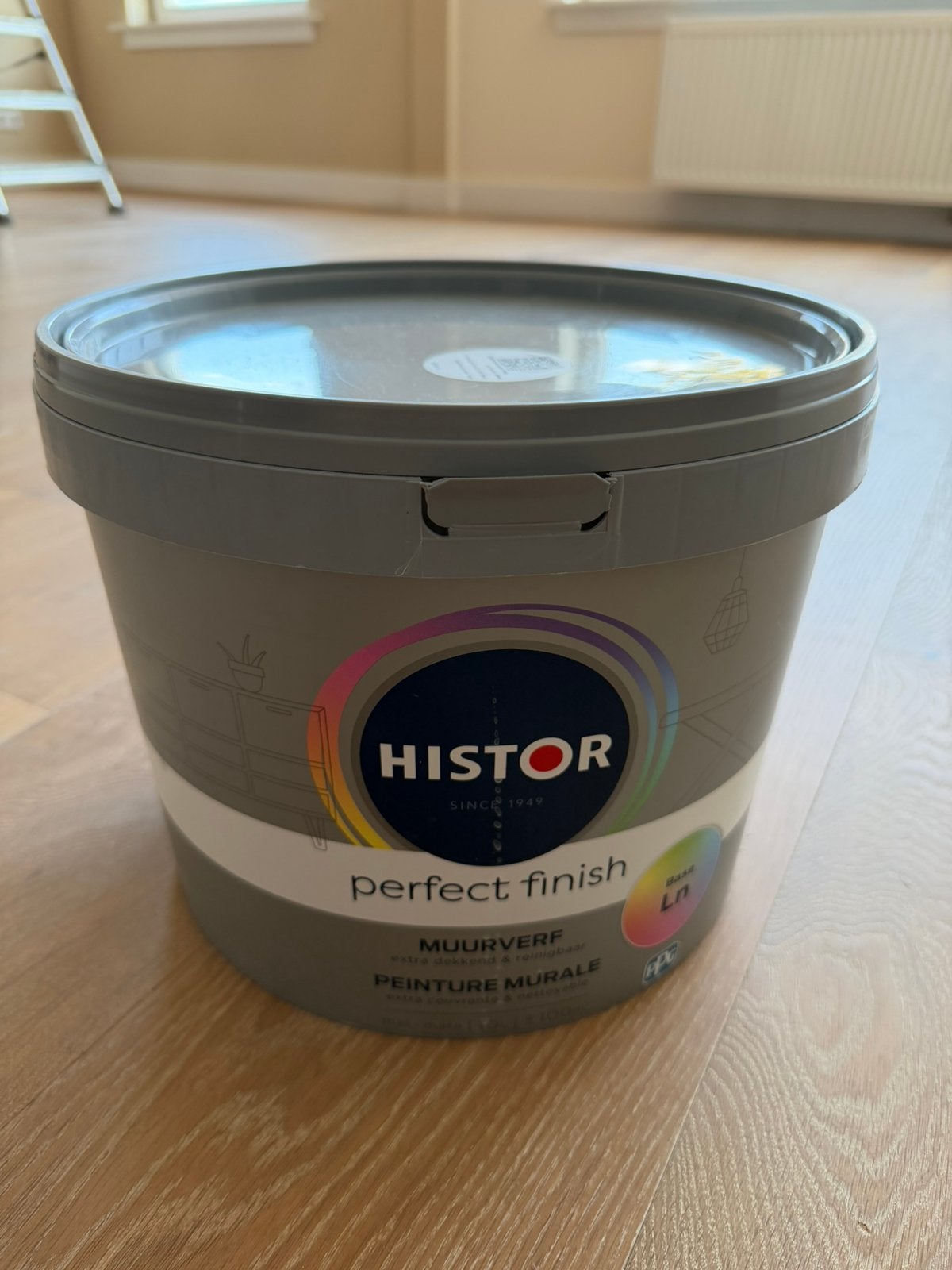 Histor perfect finish mengverf Candlelight 10L, Ophalen, Zo goed als nieuw, Wit, Lak