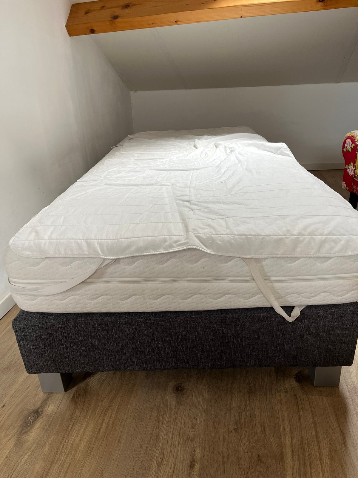 Boxspring eenpersoon, Huis en Inrichting, Ophalen, Gebruikt, Eenpersoons, Grijs
