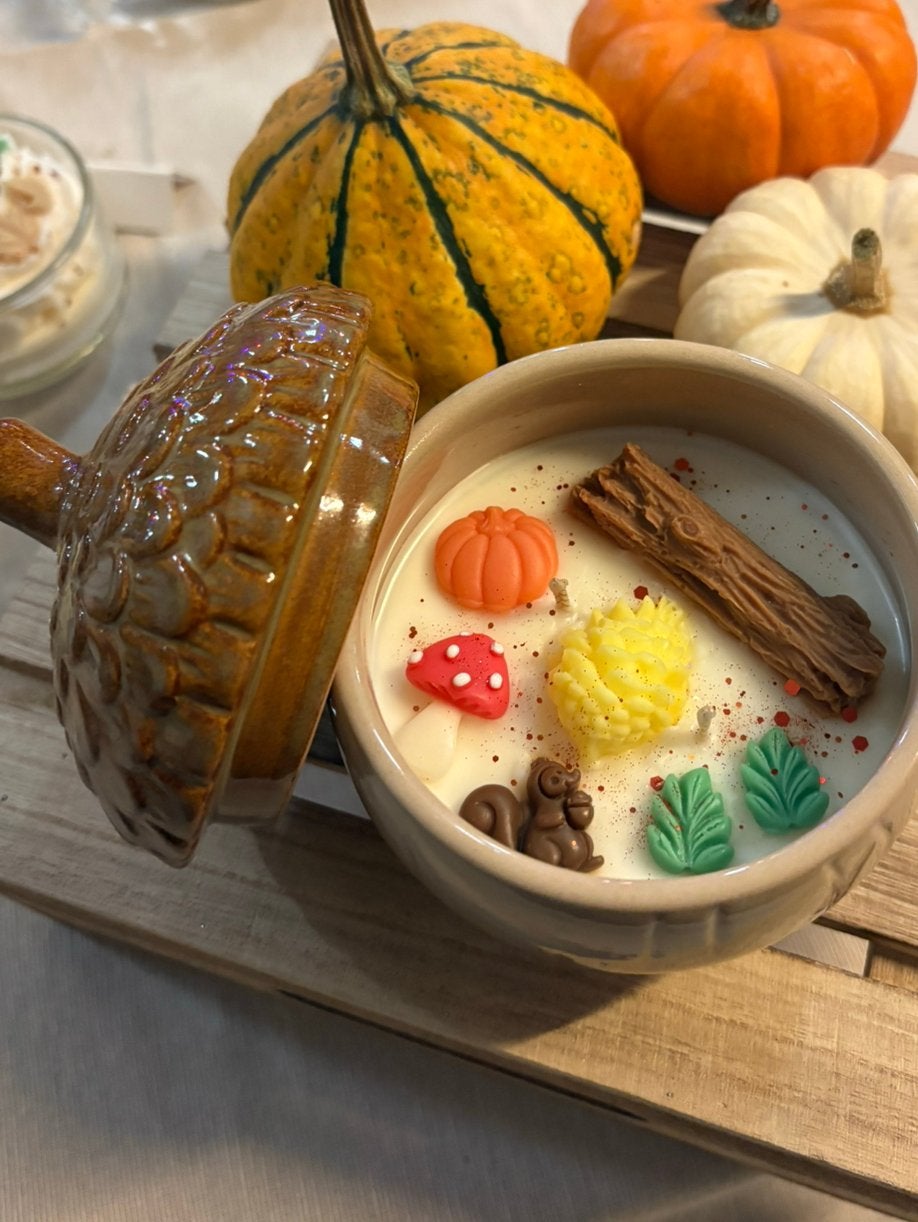 Herfst kaars - Keramieke eikel, 33 - 40 uur, Overige vormen