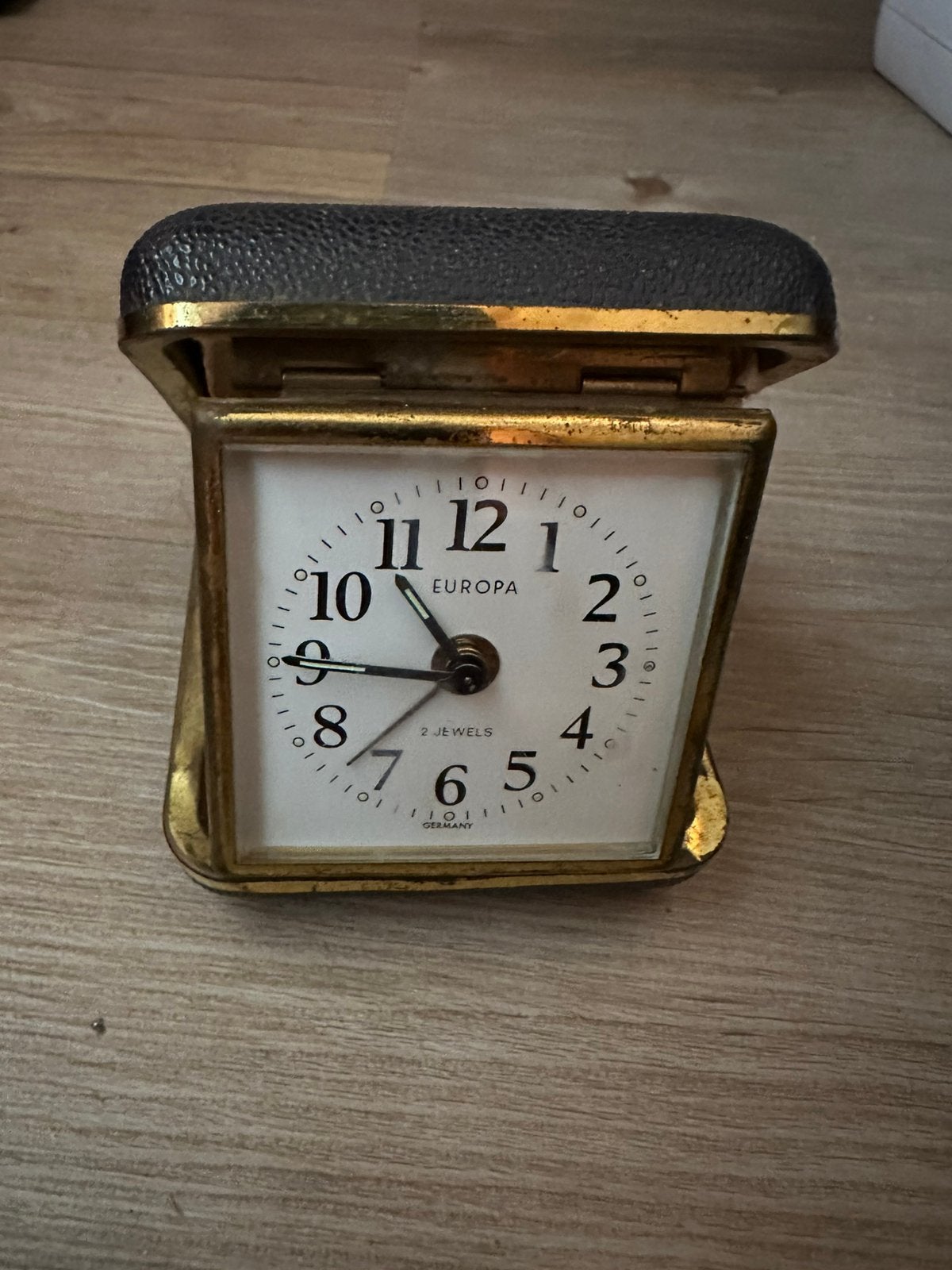 Vintage German Europa Alarm Clock 2 Jewels with Box, Witgoed en Apparatuur, Wekkers, Ophalen of Verzenden, Gebruikt, Analoog