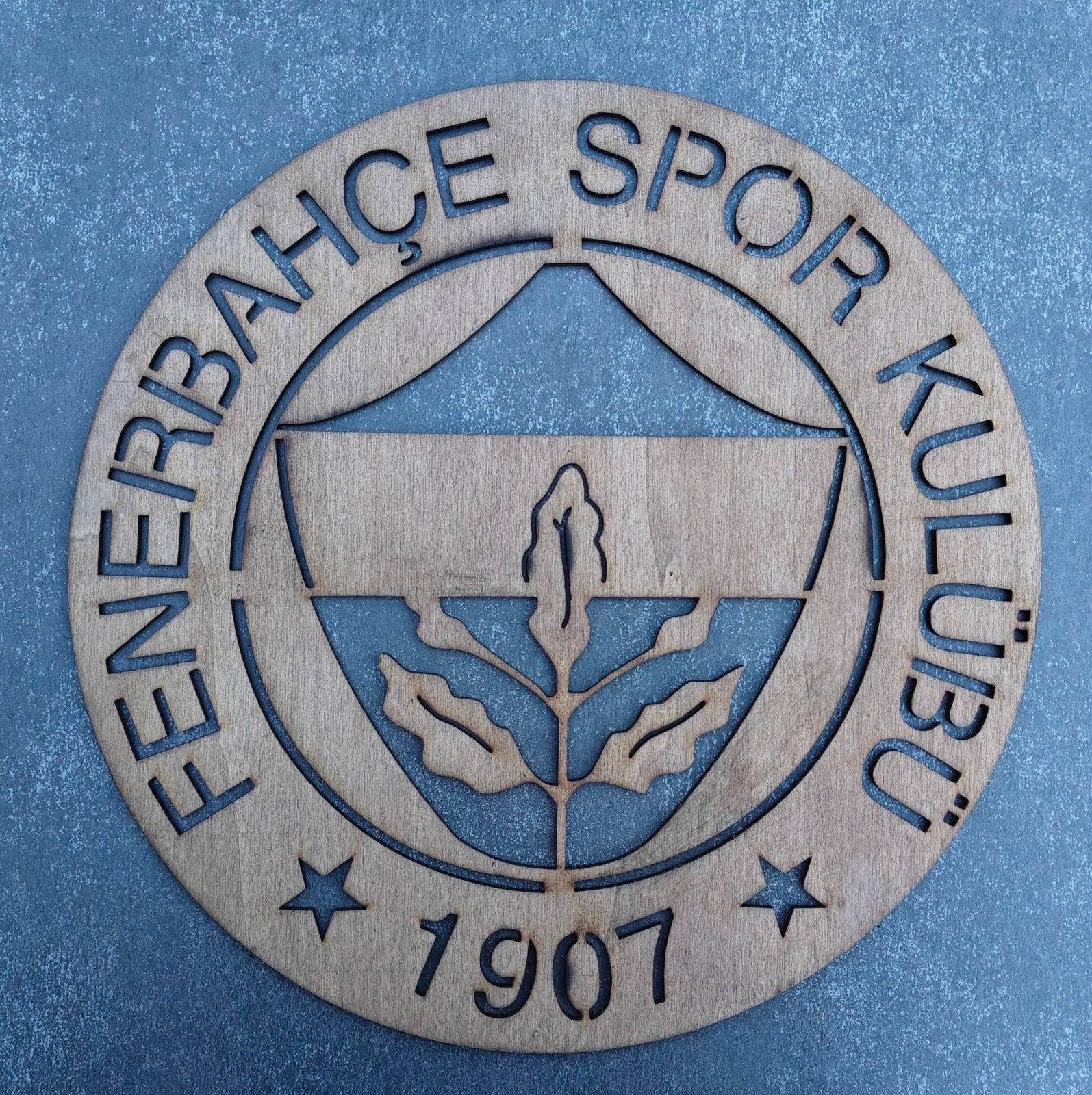 Fenerbahçe Logo Hout 3D – 38 cm – Palissander Houtkleur, Ophalen of Verzenden, Nieuw, Buitenlandse clubs, Overige typen