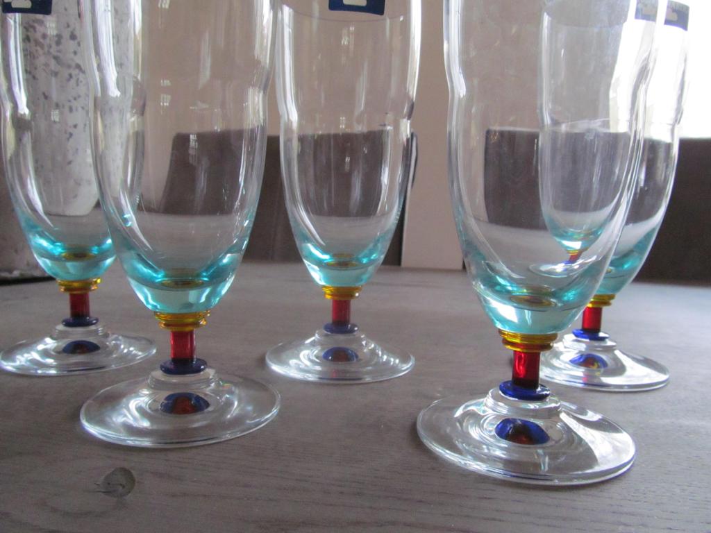 5 Leonardo Nove Glazen op Voet Nieuw, Glas of Glazen, Nieuw, Ophalen of Verzenden, Glas