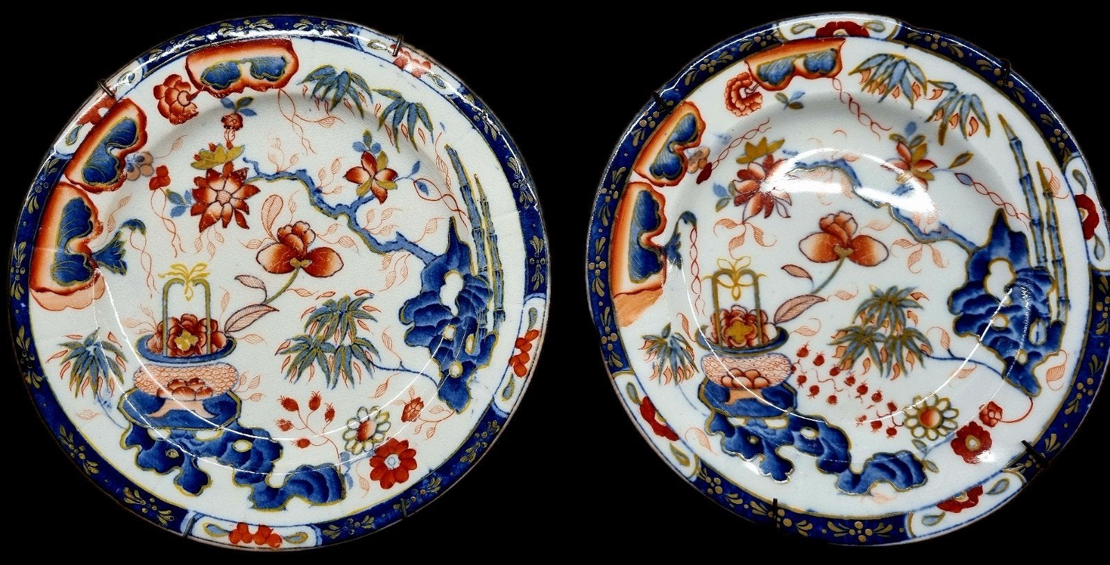 2 Zeldzame vroeg Minton Imari porseleinen borden  uit 1825, Ophalen of Verzenden