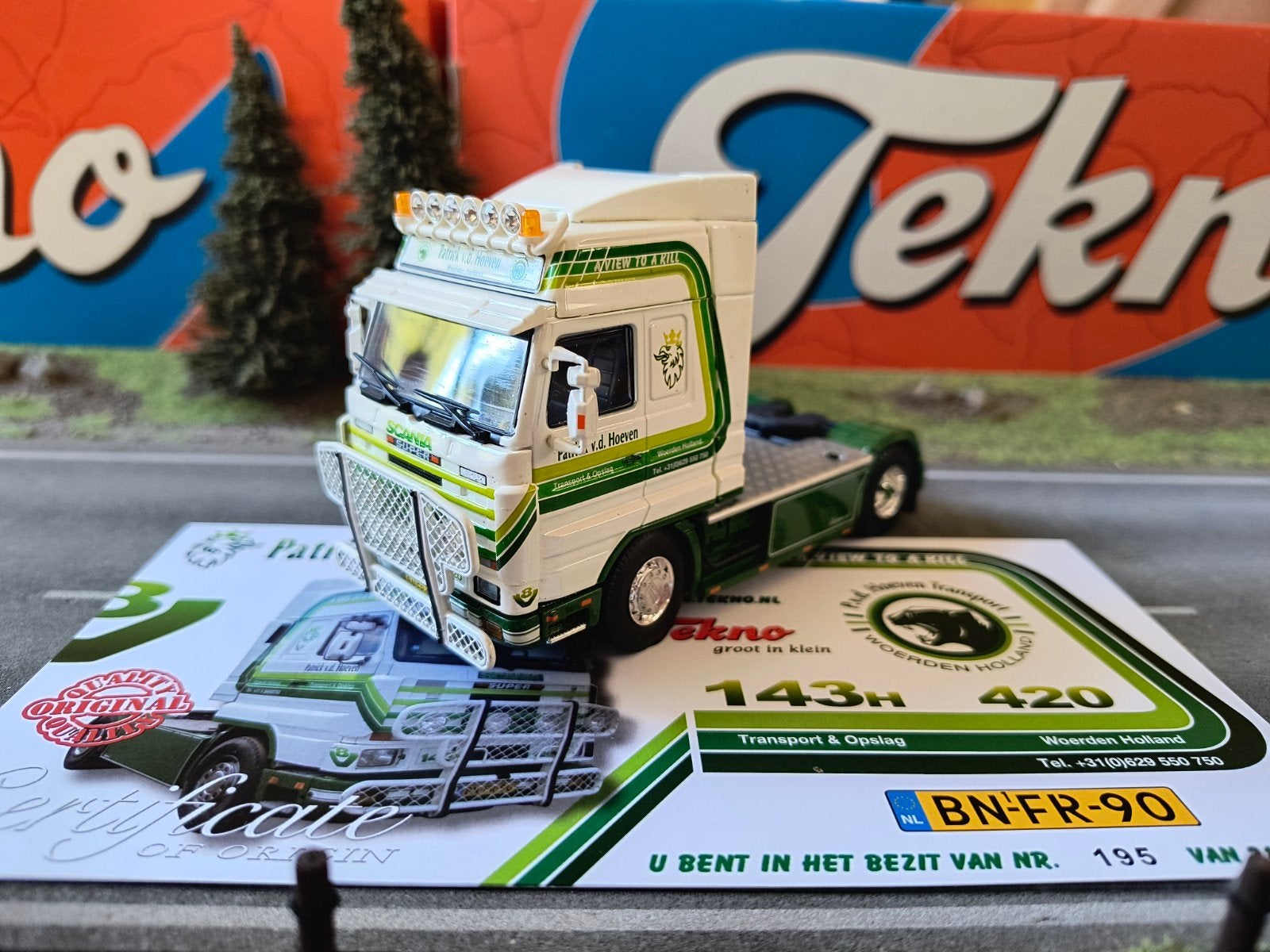 Tekno Scania Patrick Van Den Hoeven, Ophalen of Verzenden, Zo goed als nieuw, Bus of Vrachtwagen, Tekno