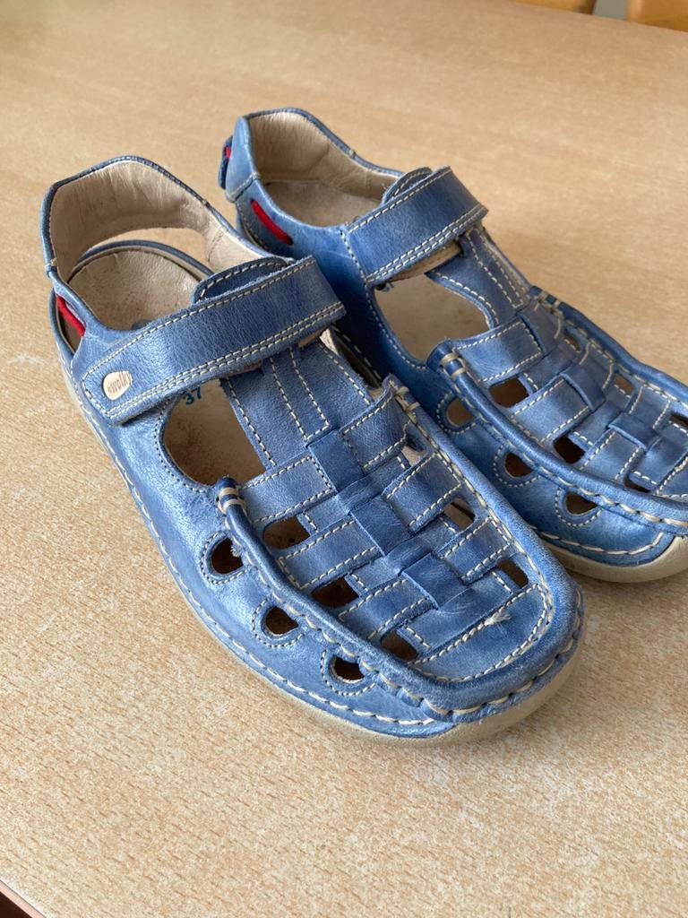 Wolky sandalen, Ophalen of Verzenden, Zo goed als nieuw, Blauw, Sandalen of Muiltjes