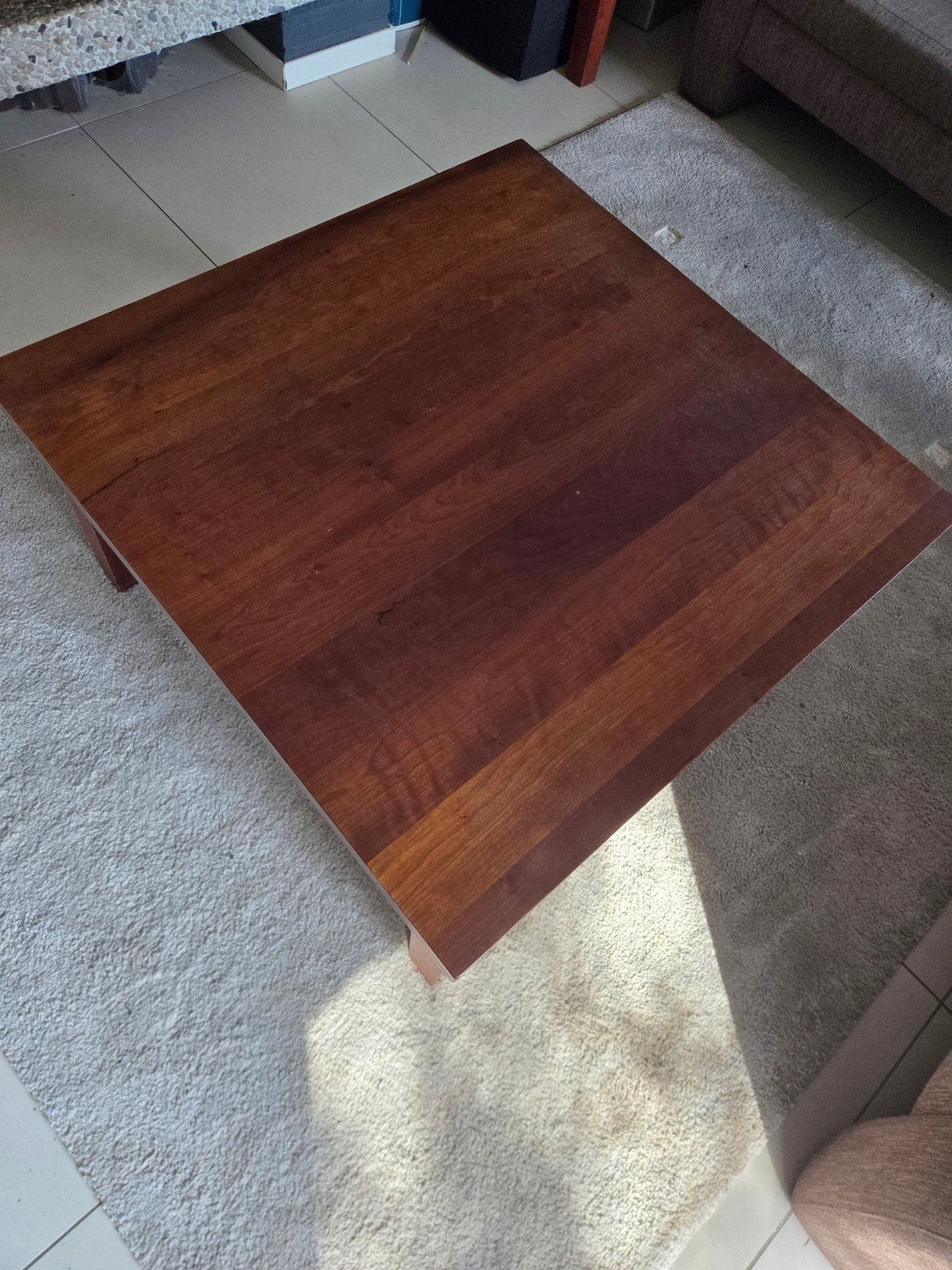 Massief kersenhouten salontafel - Vierkant, Gebruikt, 50 tot 100 cm, Vierkant, Klassiek, Tijdloos