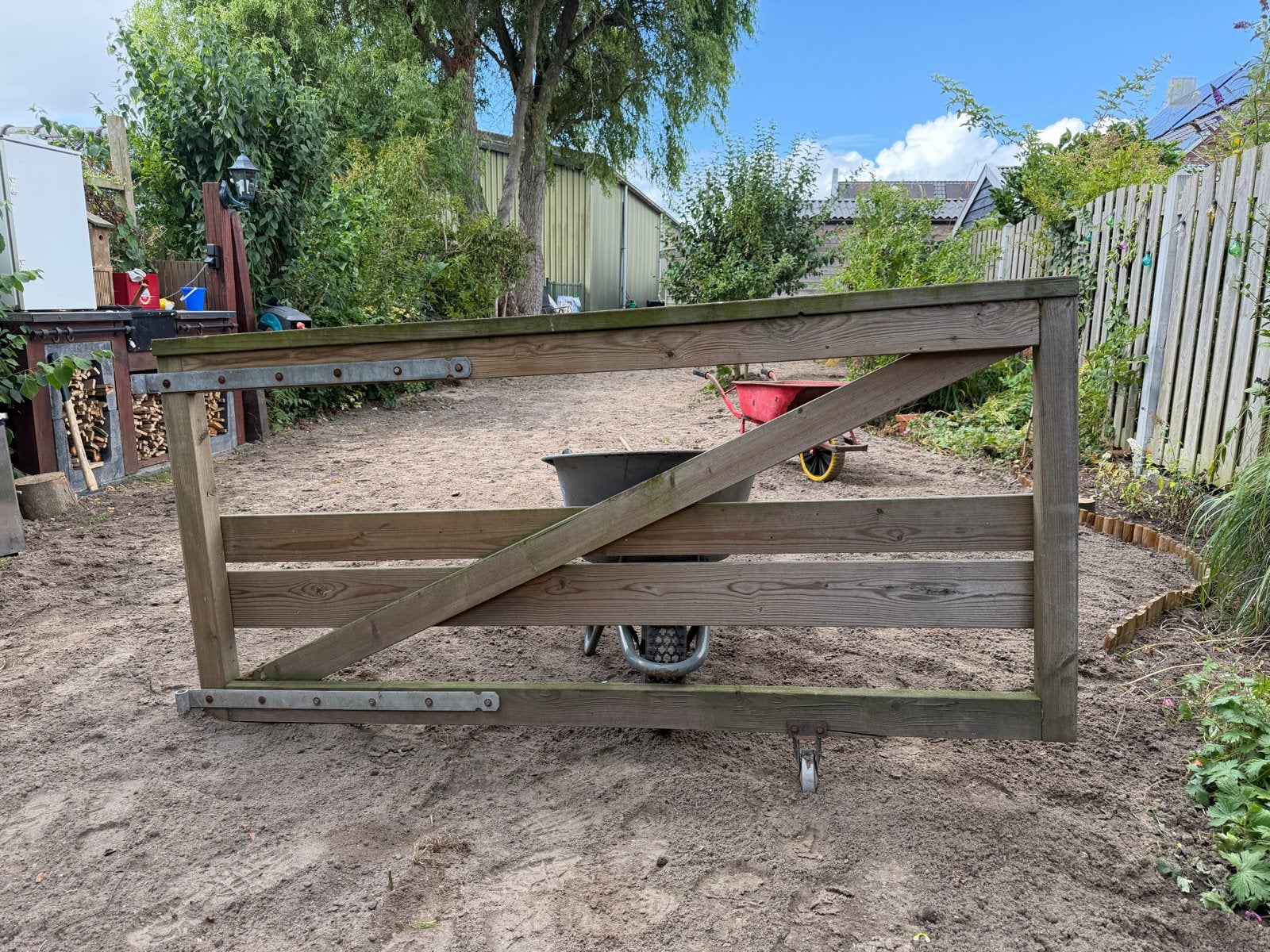 Houten tuinpoort, Met poort, Gebruikt, Ophalen of Verzenden, Tuinhek